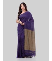 DESH BIDESH Women`s Khadi Cotton Handloom RupSagar Design Saree Without Blouse Piece(Purple)
